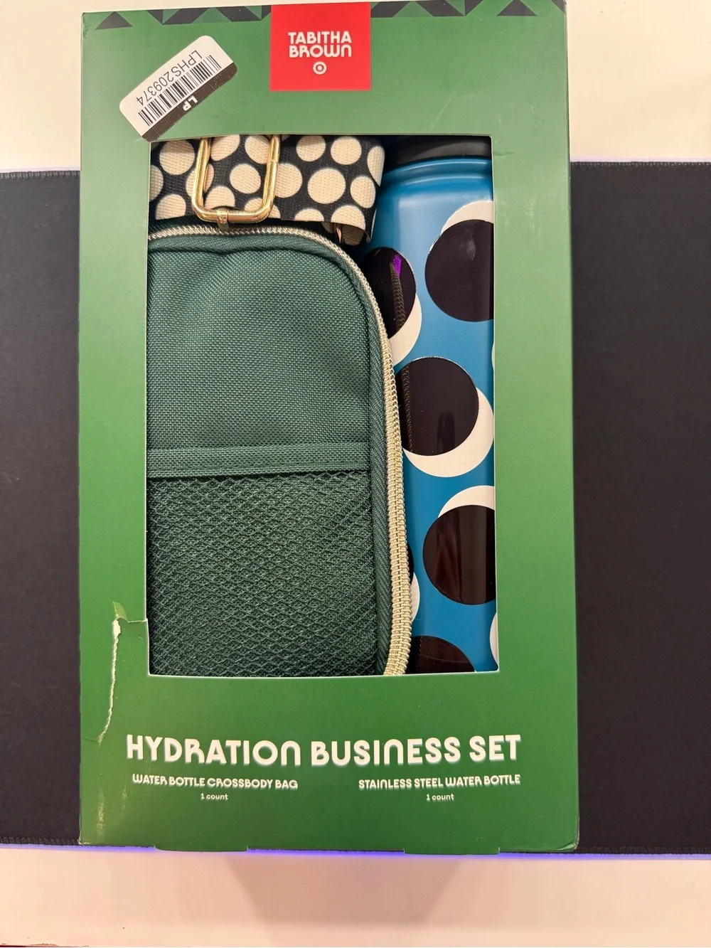 Tabitha Brown Target Hydration Business Set Green Crossbody Bag Water Bottle New